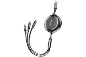 Baseus Regulowany kabel, 3 w 1, USB, Lightning/Type-C/Micro-USB, 1,20 m, czarny, 3,5 A (CAMLT-JH01)