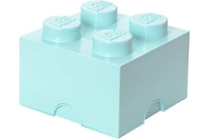 Room Copenhagen 40031742 Brique de Rangement empilable 4-Collection Design, Plastique, Aqua Bleu Clair, 25 x 18 x 25 cm