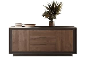 Web Convenienza Madia con 2 Ante e 3 Cassetti Made in Italy – Credenza Contenitore Collezione Sky per Soggiorno Cucina Ingresso Sala da Pranzo Mobile Design Moderno Originale - Lava/mercure