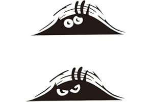 WJRQD 2 Pezzi decalcomania 3D divertente, Mostro Sbirciante Occhi Spaventosi Adesivo per Auto, Impermeabile, Elfo a cartone animato che sbircia (Nero)