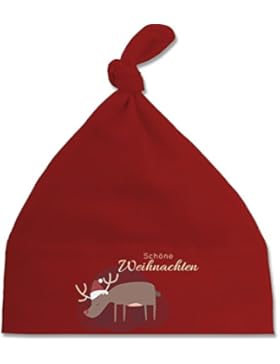 Weihnachten Baby - Schöne Weihnachten Elch Weihnachtsmütze - Baby Mütze mit einfachem Knoten als Geschenkidee