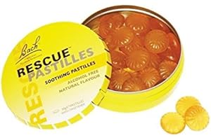 BACH RESCUE Remedy, Pastillas para chupar naranja 50g - Componentes florales naturales, Para conseguir equilibrio emocional y estado de ánimo, Sin azúcares ni aditivos.