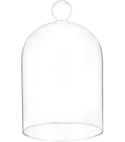 Centrotavola Natalizio In Vetro PATIKIL 6.1x5.9 Trasparente Cloche Vetro Cupola Vetro Campana Vetrina Centrotavola Con Nero Legno Base Per Natale Casa Decoro Campana Plastica Trasparente