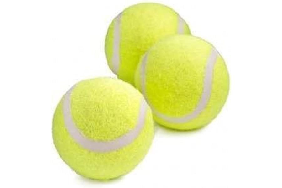1ABOVE Pack Of 3 Durable Sport Play Tennis Cricket Dog Toy Ball, Sturdy & Durable, Great For Lessons, Practice, Throwing Machines Adults Children Exercise Pets…