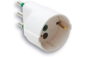 FANTON 87130 Adattatore semplice spina italiana 2P+T 16A presa schuko 2P+T 16A Bianco