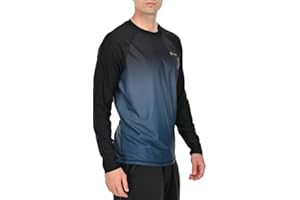 QAYMZUMD Men's UV Protection UPF 50+ Long Sleeve T-Shirt Work Fishing Swimming Shirt Rash Guard Rash Vest