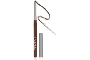 Palladio Retractable Waterproof Eyeliner, Richly Pigmented and Creamy, Slim Twist Up Pencil Eyeliner, No Smudge Formula with Long Lasting Application, No Eyeliner Sharpener Required, Brownie