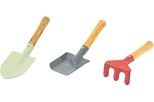 REKORD QUALITÄT IN IHRER HAND Rekord Kinderkleingeräte-Set 3-teilig (1 Schaufel, 1 Spaten, 1 Harke) Kinder-Gartengeräte, Kinderset, Gartenset, Sandkastenspielzeug, Spielzeug für Kinder, Strandspielzeug