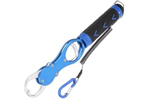 VGEBY Pinza a Labbro da Pesca, Controller per Pesce in Lega di Alluminio con Strumento di Presa per Labbra da Pesca Portatile con Bilancia(Blu)