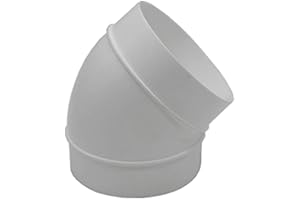 Kair 45 Degree Elbow Bend 100mm - 4 inch Round Plastic Ducting Joint to Connect Round Duct Pipe or Flexible Hose