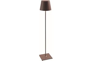 Zafferano, Poldina XXL, Lampada da Terra Ricaricabile e Senza Fili con Controllo Touch, Adatta per Salotto ed Esterni, Dimmer, 2700-3000 K, Altezza Regolabile 69-150 cm, Colore Corten