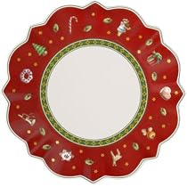 Villeroy & Boch Assiette à Pain Toy's Delight - Porcelaine Premium - Noël Rouge/Blanc