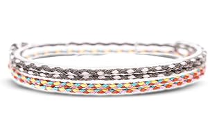 MADE BY NAMI 2x Boho Surfer Anklet Unisex - Ankle Bracelet Set of 2 Women & Men - Handmade Beach Jewellery & Festival Accessories - Waterproof & Adjustable - Thin String Rope Anklet - U (Brown & Retro)