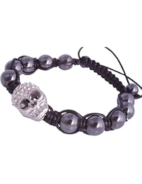 Armband Hämatit Armbander Totenkopf Skull Silber Farbe