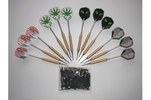 ‎KARELLA GamePoint 12 Karella-Dartpfeile mit Aluschaft ca. 17g + 100 Spitzen