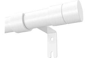 WELDUN Barras de cortina extensibles de metal para ventana, 81 a 280 cm, juego de barras de cortina resistentes para cortinas con ojales Φ20 mm, color blanco
