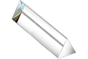 TopHomer 1 Prisma triangolare in cristallo K9 trasparente per foto arcobaleno luci prismi ottici di cristallo per insegnare fisica in vetro spettro di luce rifratta, 200 mm
