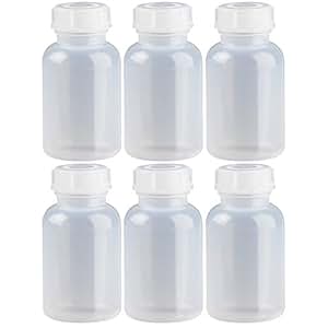 DKBT 6x Weithalsflaschen 30ml HDPE - Laborflaschen Für Chemie & Lebensmittel