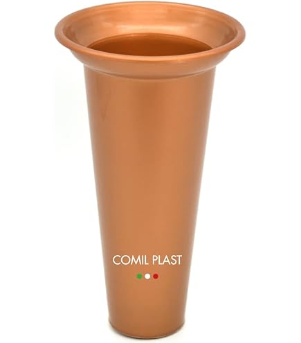 Afterglow Vaso Per Tomba In Granito Orion Chiaro – 23x12 Cm, Resistente Al Gelo, Con Inserto In Plastica