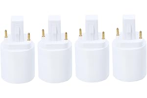 HOMSFOU Adaptador De Portalámparas G24D a E27 De 2 Pines 4 Piezas Convertidor Para Bombillas Led Halógenas Y Filamentos Material Pbt Resistente Fácil Instalación Para Iluminación Interior
