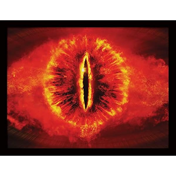 Elbenwald Herr Der Ringe Wandbild Mit Licht Saurons Auge 40 X 30 X 3 8 