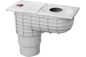 WYSKONT Entwässerung - Regensinkkasten - Regenrohrablauf - Regenwasserablauf - Dachrinnenablauf - Regenablauf - Ablaufdurchmesser DN110 / DN125 (Grau)