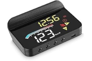AMHVMU M17 Car HUD Head up Display,Smart Speedometer, OBD2 Plus GPS Dual System Anzeige von Geschwindigkeit und Wassertemperatur, geeignet für alle Fahrzeugmodelle
