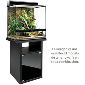 Exo Terra Terrarienkombi 60x45x45 Glasterrarium Inkl. Unterschrank, Terrarienbeleuchtungabdeckung - Terrarienkomplettset