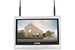 Hiseeu LCD Wireless WiFi NVR 8 Canali, 1080P/3MP Rilevamento del Movimento, Altoparlante Integrato, Registrazione 24/7, Cavo di Alimentazione e HDD non Sono Inclusi, Funziona per Telecamere Hiseeu