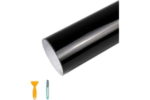 KALIWA Film Autocollant en Vinyle pour Voiture Noir Brillant, Film Vinyle Autocollant, Adapté à l'Apparence et à l'Intérieur des Motos, des Voitures (300cm * 30cm)