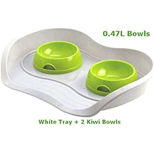 Cat Dog 2kiwi Schalen 0.47L + Schacht 3Farben Lebensmittel Wasser Gericht Füttern Kätzchen Bone Pet Animal