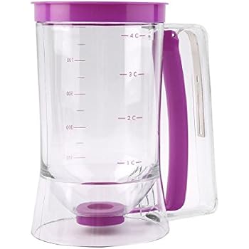 Distributeur De Pâte à Crêpes Et Cupcakes Zerodis 900ml - Pichet Doseur Manuel Transparent - Outil Pâtisserie Cuisine