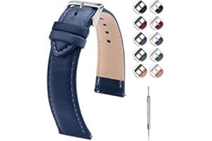 Fullmosa Cinturini per Orologio, Cinturino in Pelle 22/20/18/mm, Fibbia in Acciaio Inossidabile, Compatible con Amazfit/Huawei/Samsung/Casio/Fossil/Garmin