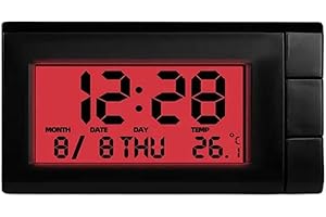 RYGRZJ Horloge numérique lumineuse pour tableau de bord de voiture, calendrier automobile, petite horloge numérique pour tableau de bord de voiture, grille d'aération, bureau à domicile, bureau