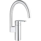 GROHE Wave Cosmopolitan QuickFix Eviye Bataryası |0&deg;/150&deg;/360&deg; D&ouml;n&uuml;ş A&ccedil;ısı | Krom | 32449001