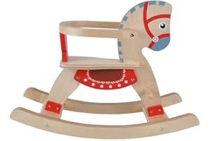 Bandits & Angels Schaukelpferd mit abnehmbarem Steigbügel ab 1 Jahr – Sitzhöhe 28 cm – Schaukelpferd aus Holz – für Jungen und Mädchen – Schaukeltier