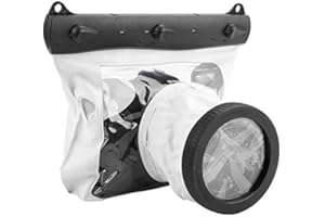 EBTOOLS Funda Impermeable de PVC para Buceo, Bolsa de Buceo, Bolsa Submarina de 20M para Cámaras Canon Nikon DSLR(Blanco)