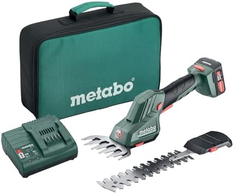 Metabo PowerMaxx SGS 12Q (601608500) 12 V, taglio preciso + bordi per prato, con batteria e caricatore + borsa per attrezzi