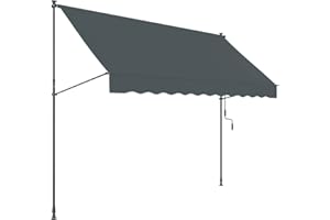empasa Klemmmarkise 'ILANGA' Balkon Markise Klemm-Markise, UV-beständig und höhenverstellbar, Verschiedene Größen, 150 cm, 200 cm, 300 cm oder 400 cm x 120 cm