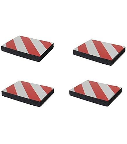 PARKING FACIL Protecteur Angles Colonnes Murs Garage 365x150x15mm Rouge/Blanc