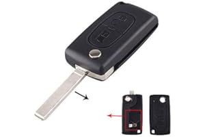 KUYUANSU Funkschlüssel-Gehäuse für 207 307 308 407 607 807 für C2 C3 C4 C5 C6 Klapp-Autoschlüsselgehäuse mit 2 Tasten und 3 Tasten (2 Tasten, VA2 BLADE-CE0536)