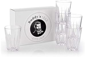 BUDDY´S BAR Buddy's Bar - Set de 6 Copas de plástico Tritan 0,15 litros, sin BPA, óptica de Cristal, Copas Reutilizables a Prueba de roturas, Reutilizables y aptas para el lavavajillas, 150 ml