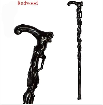 G&X Walking Stick,Solid Wood Canes Crutches/Hand Carved/Black (95Cm)