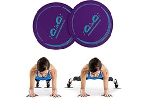 iQinQi Exercise Core Sliders for Working Out, Dual Sided Sliding Discs Use on Hardwood Floors, Workout Glider Discs Abdominal & Total Body Gym Exercise Equipment for Home