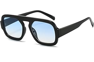 YAMEIZE Retro Occhiali da Sole Pilota Quadrati Donna - Uomo Vintage Anni 70 Classici Occhiali Protezione UV400