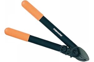 Fiskars PowerGear Amboss-Getriebeastschere für trockenes und hartes Holz, Antihaftbeschichtet, Gehärteter Präzisionsstahl, Länge: 39 cm, Schwarz/Orange, L31, 1000581