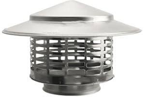 EMIIF Regenschutzkappe, Vogelschutz, mit Netz, für Kamin-Topf, Rauchrohr, Regenschutz, Schutzkappenende (75 mm)