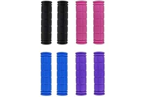 Hitopin Lot de 4 Paires de Poignées de Guidon de Vélo Souples pour VTT Vélo (Rose, Violet, Noir, Bleu, 4 Paires)
