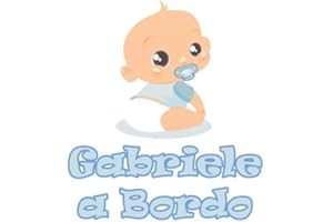GAMESMONKEY Adesivo Bimbo Bimba a Bordo - - Nome Personalizzato 12 CM - Maschio - Stickers Auto Esterno Vinile Lucido (Gabriele)