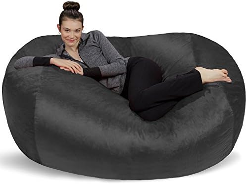 Sofa SackBean Bags 6-Feet Lounger, Large, Charcoal